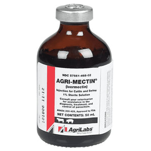 AgriLabs Agri-Mectin Ivermectin Injection for Cattle And Swine 50mL