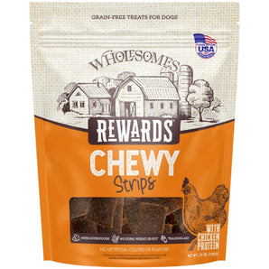 Wholesomes Rewards Chicken Chewy Strips Dog Treats Grain Free 25 oz. 24-Pack