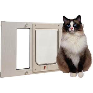 Ideal Pet Products Aluminum Sash Window Pet Door White 7.5 x 10.5 Flap