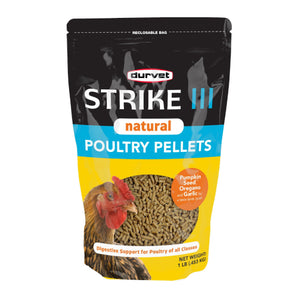 Durvet Strike III Natural Poultry Pellets Support Digestive Health 1lb.