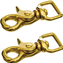 Horse Tack Solid Brass Trigger Snap Square Eye Snap Loop Eye 2-1/2" 2-Pack