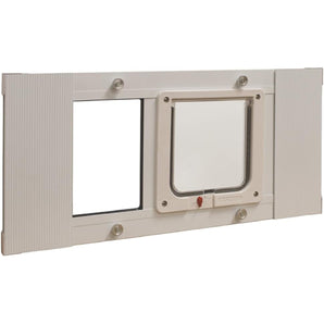 Ideal Pet Products Aluminum Sash Window Cat Door White 6.25 x 6.25 Flap