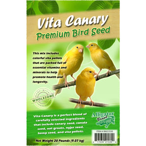 Vita Premium Canary Bird Seed 20lbs. Vitamin & Mineral Fortified Blend for Healthy Canaries