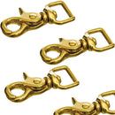 Horse Tack Solid Brass Trigger Snap Square Eye Snap Loop Eye 2-1/2" 4-Pack