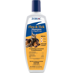 Zodiac Flea & Tick Shampoo for Dogs & Cats Coconut Scent 12 oz.
