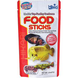 Hikari Food Sticks Floating Fish Food for Top Feeding Carnivores 2.0 oz 2-Pack