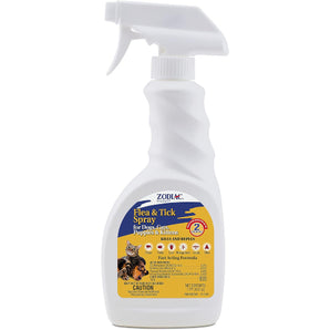 Zodiac Flea & Tick Spray for Dogs Cats Puppies Coat Care Support 16 oz.