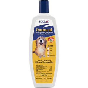 Zodiac Flea & Tick Shampoo Oatmeal Dogs & Puppies Conditioning 18 oz.