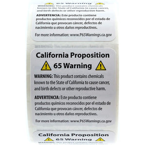 California Prop 65 Warning Labels 2500 Stickers 5 Rolls English Spanish