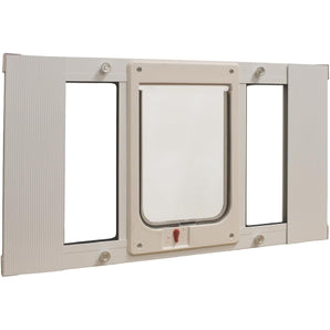 Ideal Pet Products Aluminum Sash Window Pet Door White 7.5 x 10.5 Flap
