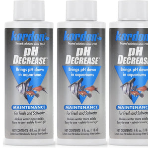 Kordon pH Decrease 4 oz. Professional Aquarium pH Control Fresh & Saltwater 3-Pack