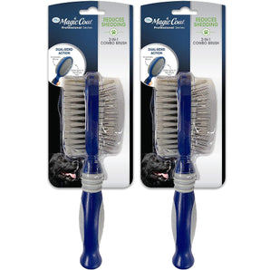 Four Paws Magic Coat Dual-Sided Combo Brush 2-in-1 Dog & Cat Grooming 2-Pack