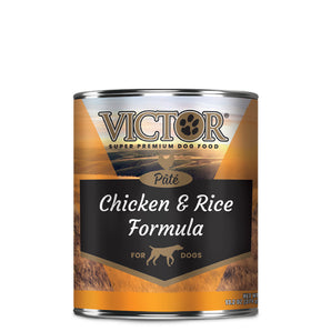 Victor Chicken & Rice Pâté Canned Dog Food For Puppies & Active Dogs 13.2oz
