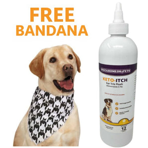 Piccardmeds4pets Keto-Itch Anti-Fungal Ear Flush for Dogs & Cats 12 oz. + FREE Bandana!