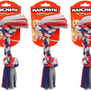 Mammoth Cloth Rope Bone Dog Toy, Medium 12”, Color Varies 3-Pack