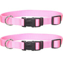 Coastal Adjustable Dog Collar with Plastic Buckle, Pink Bright 2-Pack