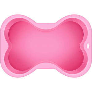Puppy Cake Dog Bone Shaped Silicone Cake Baking Birthday Pan Pink Large