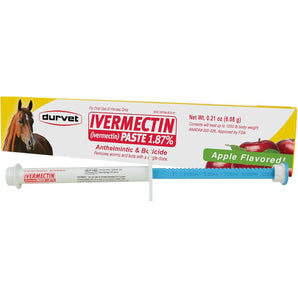 Durvet Ivermectin Horse Wormer Apple Flavor Broad Spectrum Equine Dewormer 6PCK