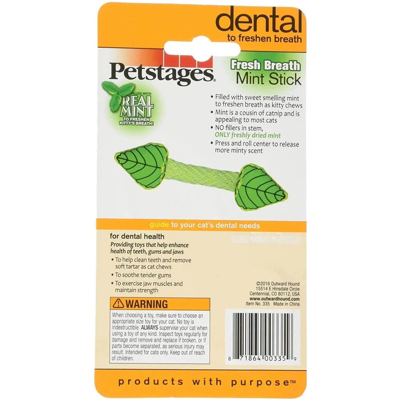 Petstages Fresh Breath Mint Stick Green Outward Hound