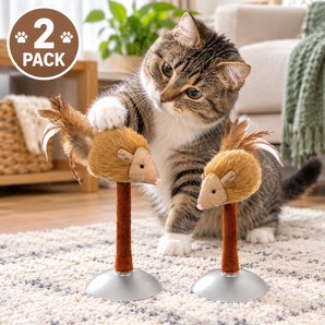 SPOT Squeakeeez Mouse On Suction Cup With Catnip Toy for Cats 2-Pack