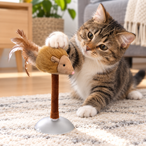 SPOT Squeakeeez Mouse On Suction Cup With Catnip Toy for Cats 2-Pack