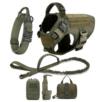 German Shepherd Malinois Large Dog Harness and Leash Set – Training Walking Vest for Medium & Large Dogs
