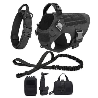 German Shepherd Malinois Large Dog Harness and Leash Set – Training Walking Vest for Medium & Large Dogs