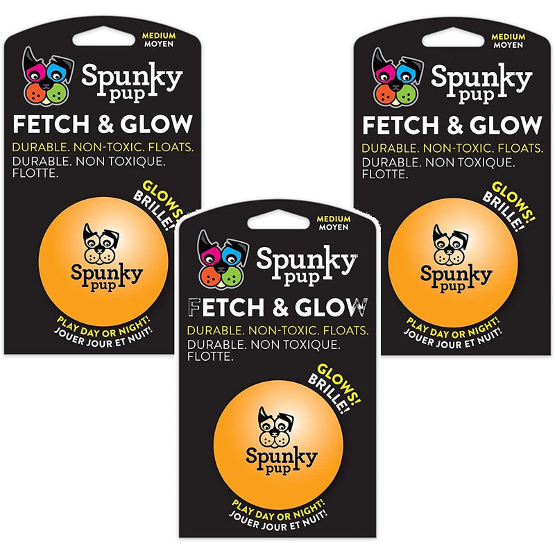 Spunky Pup Fetch & Glow Ball Dog Toy for Medium Dogs Spunky