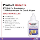 Zymox Enzymatic Ear Solution With 0.5% Hydrocortisone for Cats and Kittens 1.25 Oz. ZYMOX