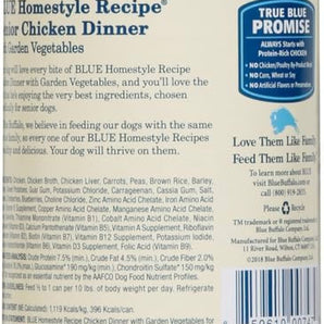 Blue Buffalo Chicken Senior Dry Food Dog Homestyle Garden Vegetables Wet Cans (12.5oz)