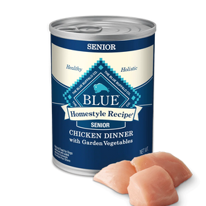 Blue Buffalo Chicken Senior Dry Food Dog Homestyle Garden Vegetables Wet Cans (12.5oz)