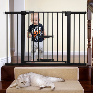 CatPrivilege F7 | Large Sliding Pet Door Baby Gate for Cats and Dogs