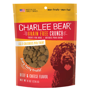 Beef Grain Free Dog Charlee Bear Crunch & Cheese Treats (8oz)