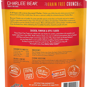 Chicken Grain Free Dog Charlee Bear Crunch Pumpkin & Apple Treats (8oz)