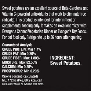 Grain Free Cat Evanger's Complements All Life Stages Sweet Potato Wet Dog & Can (12.5oz)