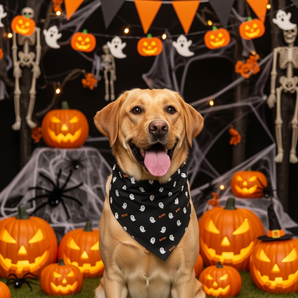 Top Performance Halloween Dog Bandana Glow in the Dark "BOO" Hav-A-Hank Fun Outfit