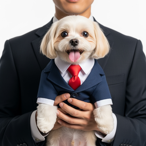 Rubie's Business Suit Pet Costume Blue Executive Jumpsuit Fun Outfit Halloween Suit