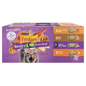 Wellness Chicken Adult Cat 32ct 5.5oz Friskies Pate Poultry Favorite's Variety Pack