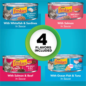 Purina Chicken Adult Cat 32ct 5.5oz Friskies Fish-a-licious Variety Pack
