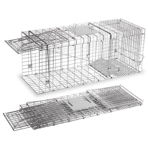 Large Foldable Live Animal Cage Trap – Humane Cat & Wildlife Trap
