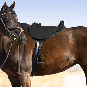 Mustang English Soft Ride Bareback Saddle, Black
