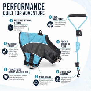 Touchdog ® 'Reflective-Max' 2-in-1 Performance Dog Harness and Leash
