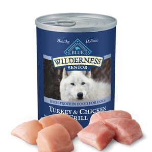 Blue Buffalo Wilderness Senior Dog Turkey and Chicken Grill Wet Dog Cans (12.5oz)