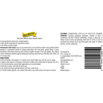 Absorbine Horsemans One Step Leather Cleaner & Conditioner 15 oz. Absorbine