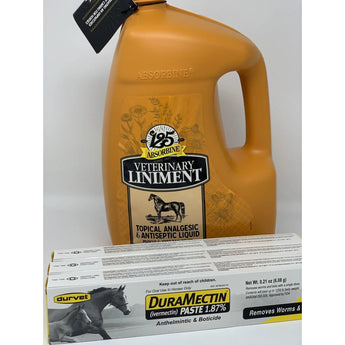 Absorbine Liniment and Wormer Spring Sale Gallon Plus 3-Pack Wormer Absorbine