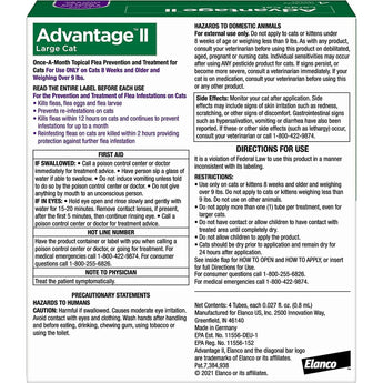 Advantage II Flea Prevention and Treatment LG Cats Over 9lbs, 4CT Bayer