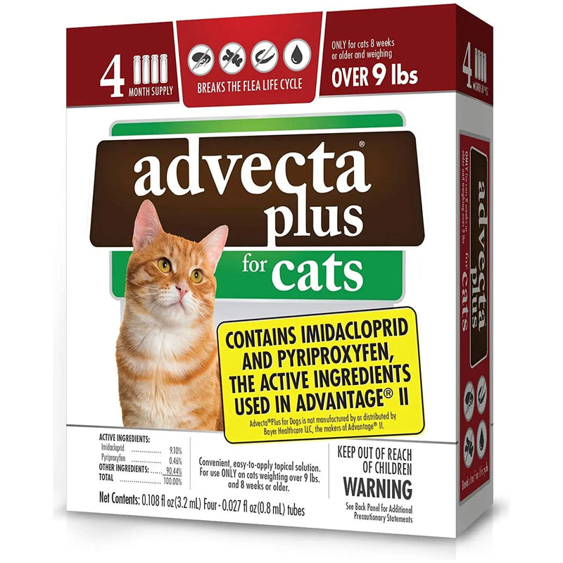 Advecta Plus Flea Protection Squeeze-On for Cats Over 9lbs 4CT Advecta