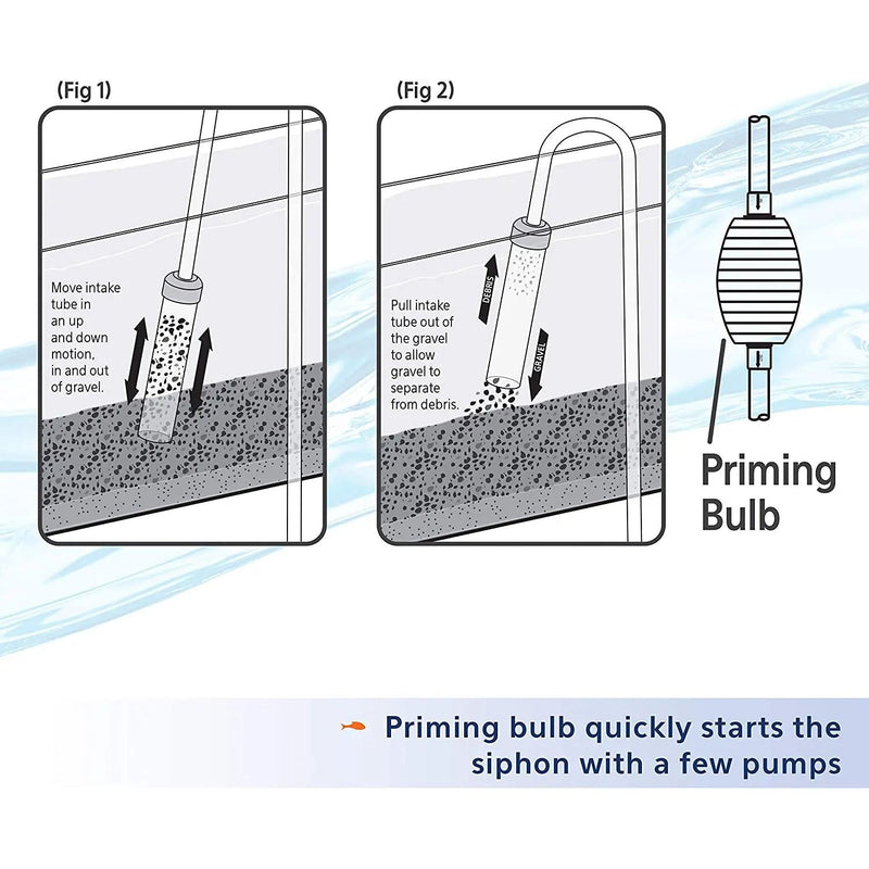 Aqueon Aquarium Siphon Vacuum Aquarium Gravel Cleaner Large with Bulb, 10-Inch Aqueon