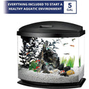 Aqueon LED MiniBow Aquarium Kit with SmartClean Technology Black 5 Gallons Aqueon