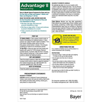 Bayer Advantage II Flea Treatment Small Dogs 11-20 lbs. 4PCK Bayer